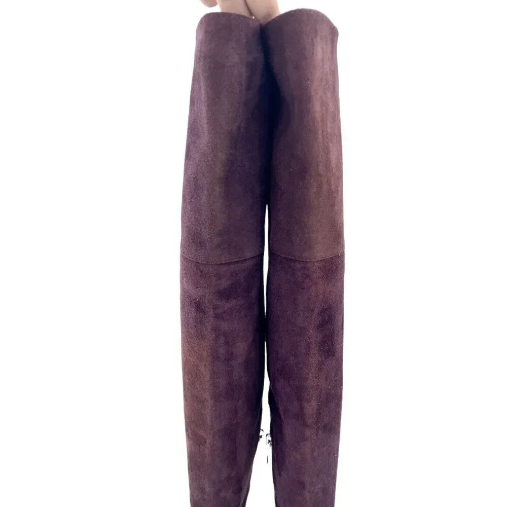 Sam Edelman Elina Suede Leather Over Knee Boots Burgundy Boots Sz 6 New